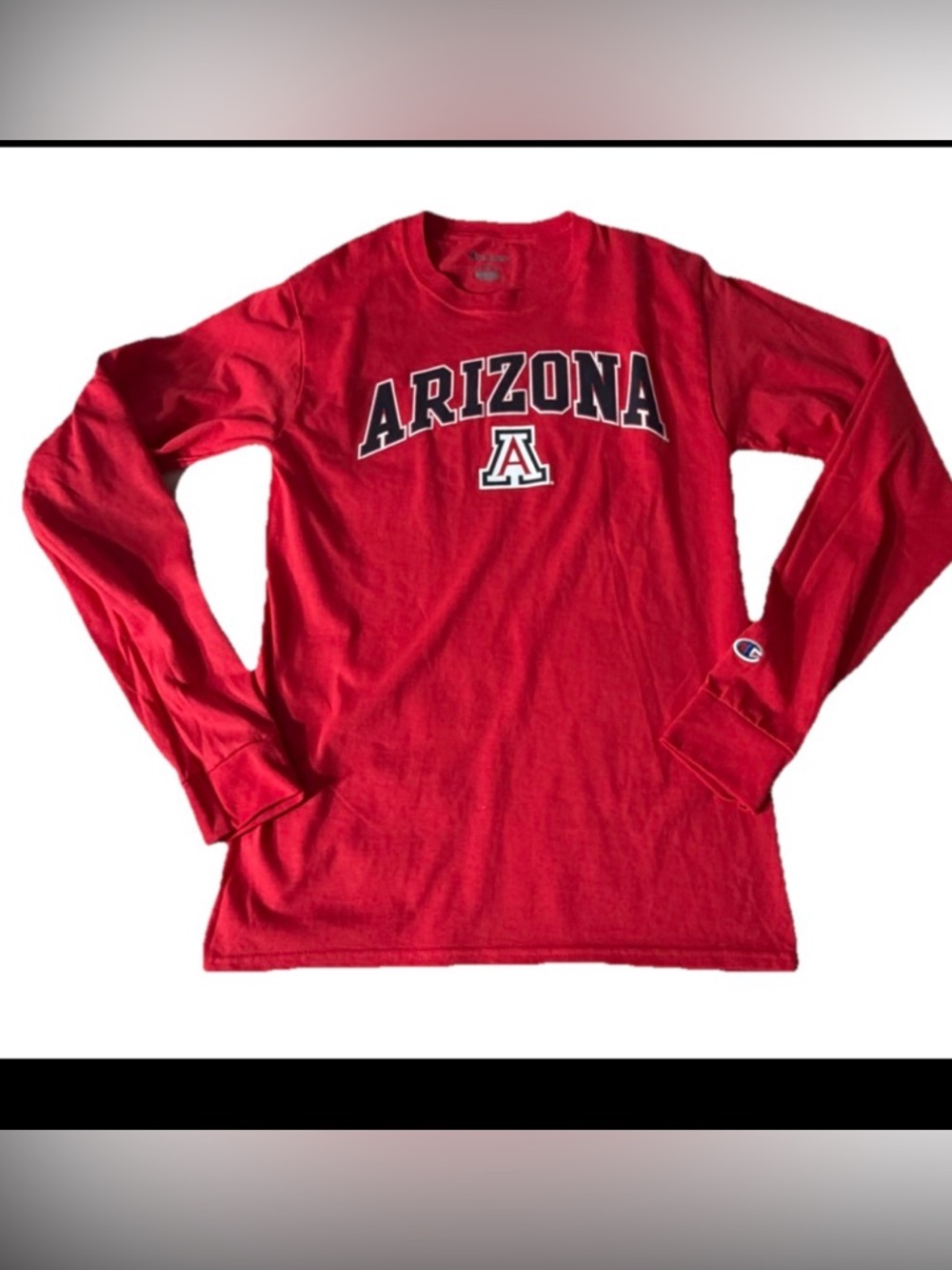 Champion Arizona Wildcats Long Sleeve Shirt Red Size Small NCAA College Logo Tee